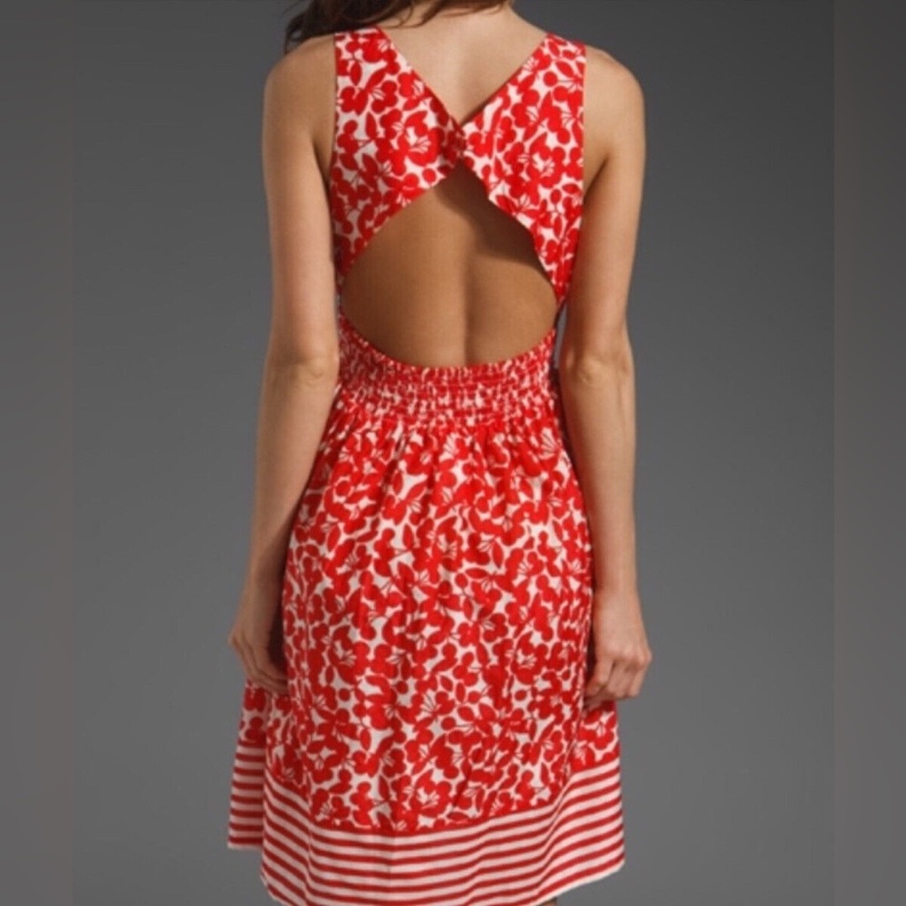 Nanette Lepore Cote D’Azur Red & White Cherry Print Swim Coverup Dress M $148 - Picture 2 of 11